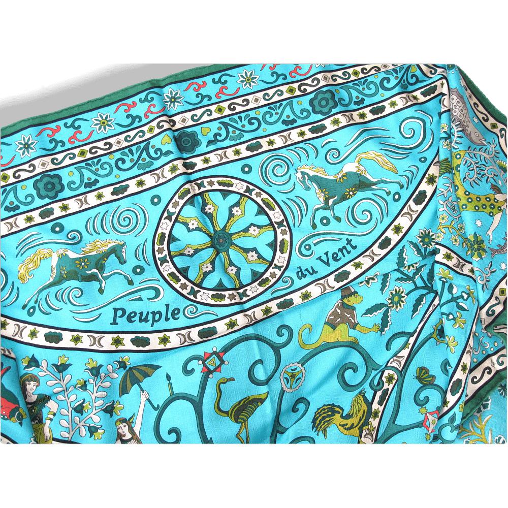 Hermes Peuple du Vent by Christine Henry Cashmere Shawl