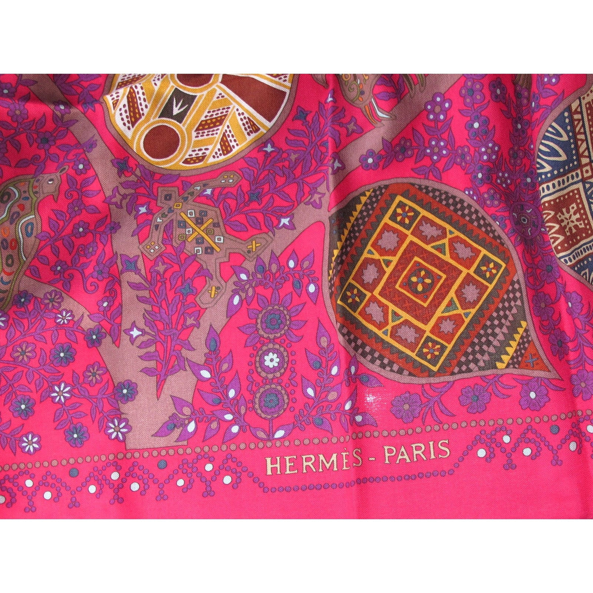 Hermes Arbre de Vie by Christine Henry Cashmere Shawl 140