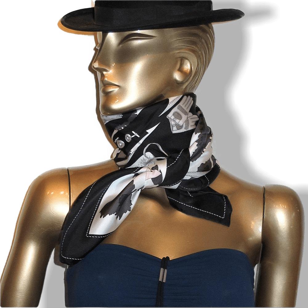   Hermes 2012 cw15 Black White Monsieur & Madame II Twill 90