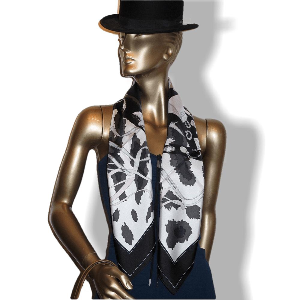   Hermes 2012 cw15 Black White Monsieur & Madame II Twill 90