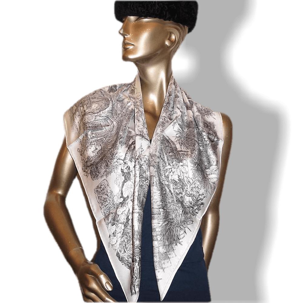 Hermes 2014 cw05 Black White Le Jardin de Leila Twill 90