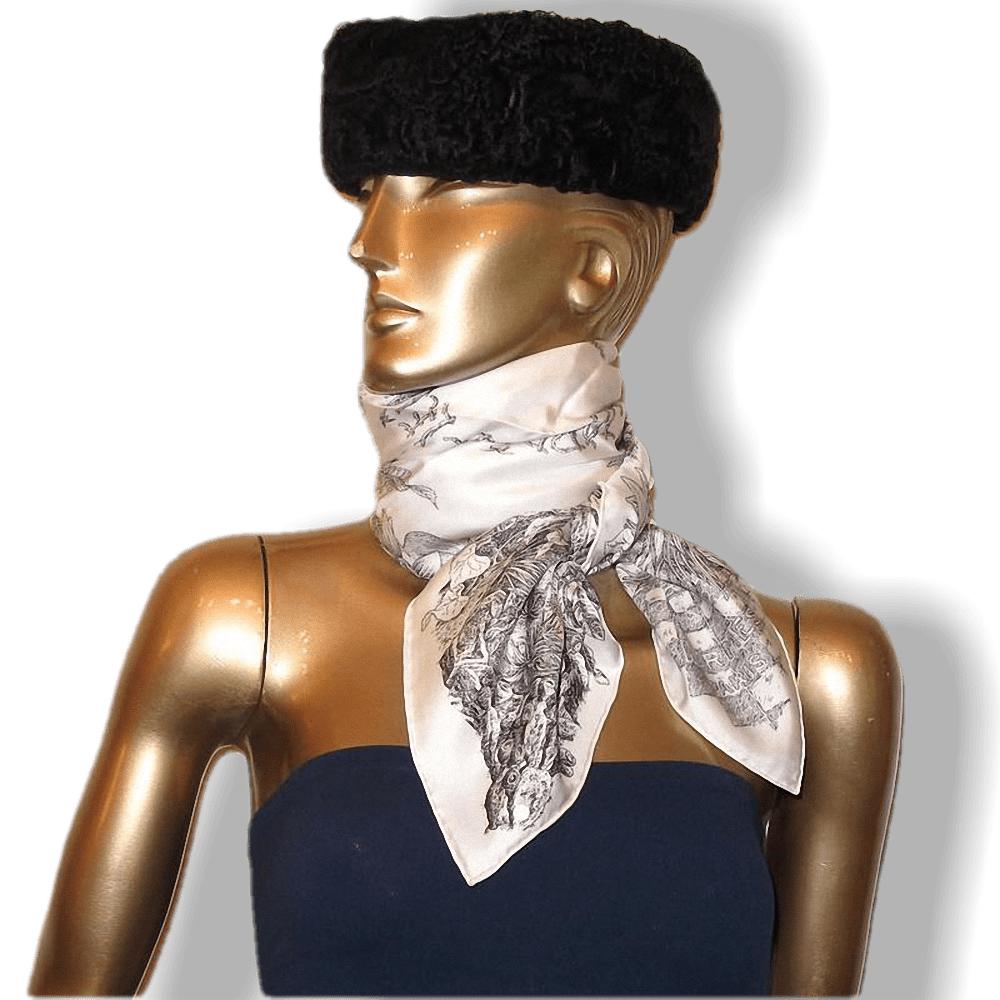 Hermes 2014 cw05 Black White Le Jardin de Leila Twill 90