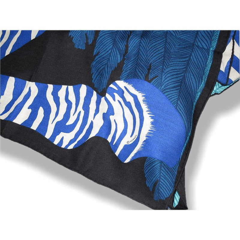 Hermes 2014 cw15 Caban Turquoise Zebra Pegasus Cashmere Shawl 140