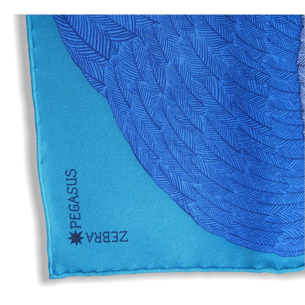 Hermes 2017 Blue Zebra Pegasus Twill Gavroche 42cm