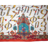 Hermes Lettres d'erevan silk scarf carre white red on Poupishop.com