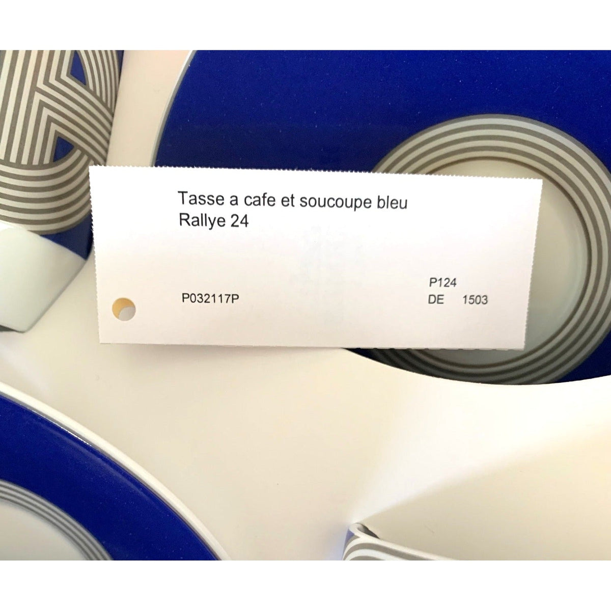 Hermes Porcelain of Limoges RALLYE 24 Set of 2 Coffee Cups & Saucers