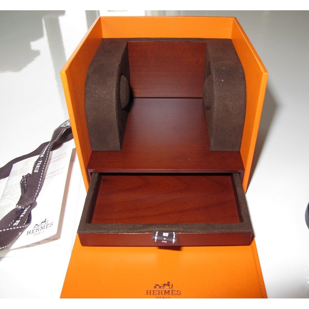 Hermes Desk Boule Clock & Crocodile Support Rare, NIB! - poupishop