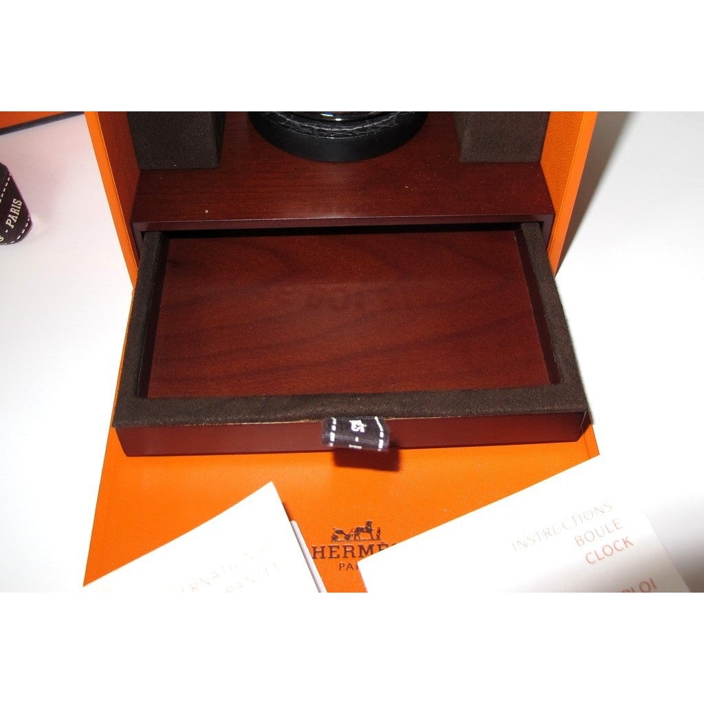 Hermes Desk Boule Clock & Crocodile Support Rare, NIB! - poupishop