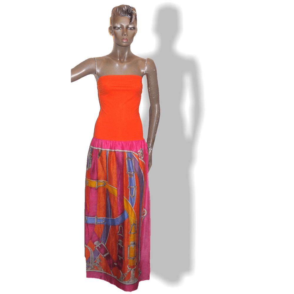 Hermes Cavalcadour Cotton Summer Sleeveless Bustier Beach Dress