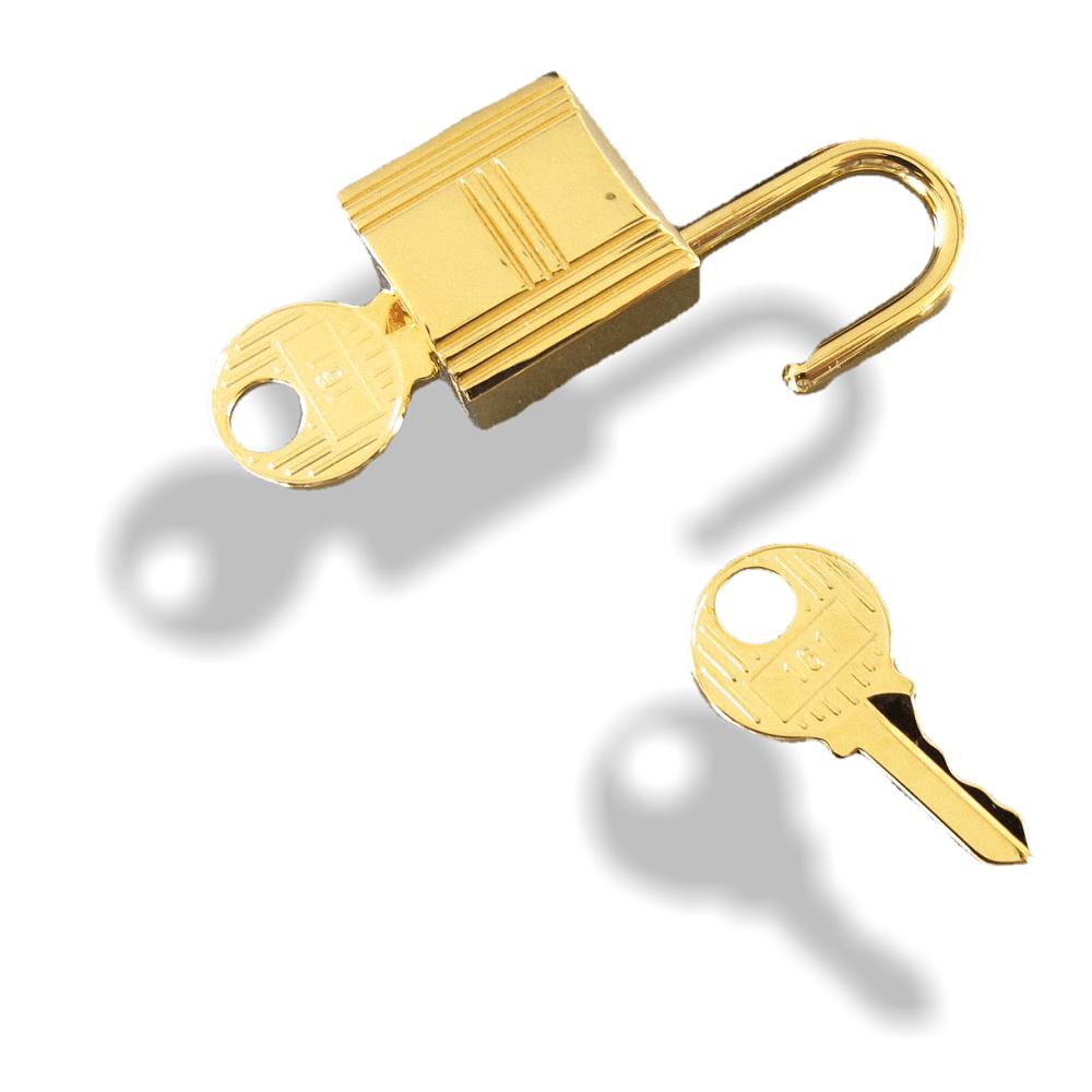 Hermes Cadena Lock 2 Keys 161 Gold Set Cadena Lock set Birkin Kelly