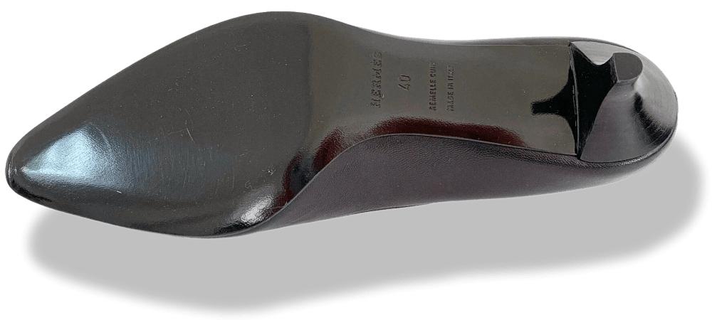 Hermes Black Faubourg Pointed Toe Women Shoes Sz40, BNIB!