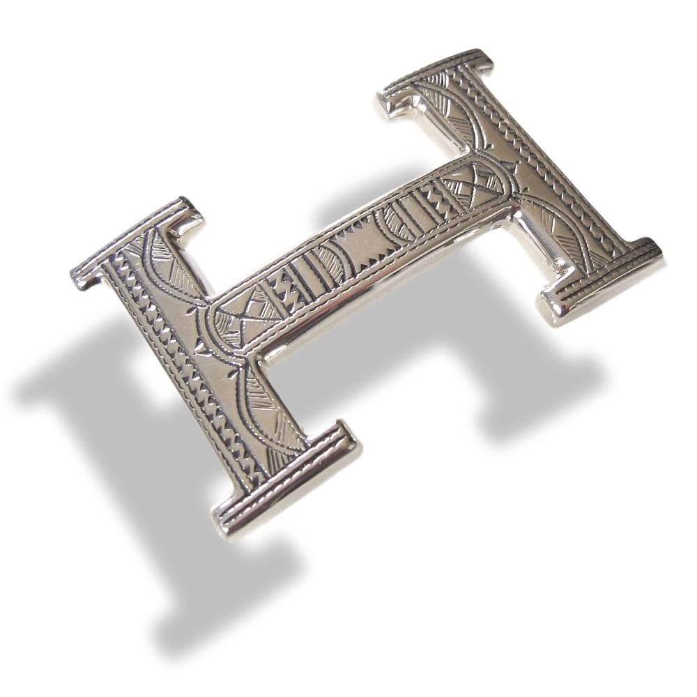 Hermes Sterling Silver Touareg Belt Buckle H 32mm