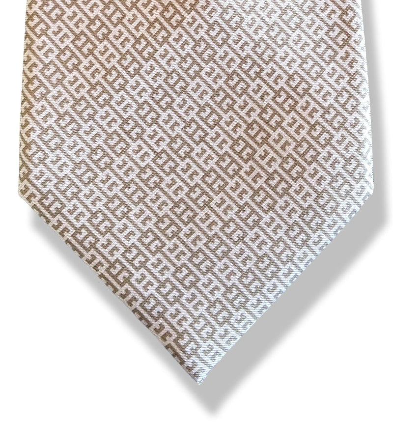 Hermes [T21] Ficelle/Tabac IDEM Thick Silk Tie 9,1 cm, BNWT!