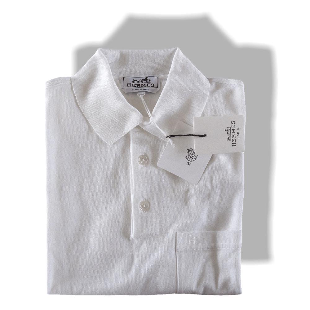 Hermes Pique H Embroidered Buttoned Polo Shirt