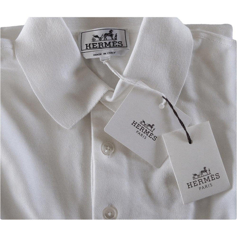 Hermes Pique H Embroidered Buttoned Polo Shirt