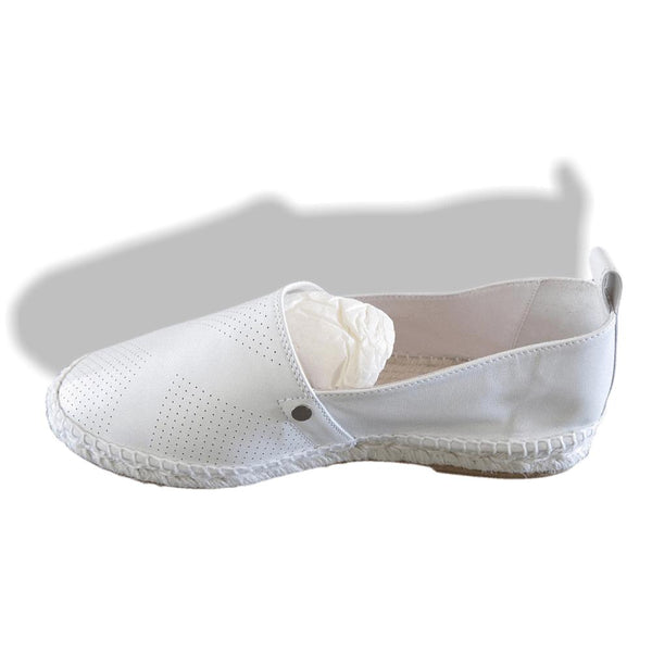 Hermes White Perforated Lambskin Nappa Eusebio Espadrilles Sneakers