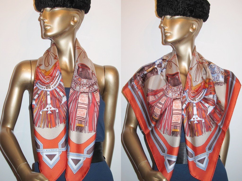 Hermes 2003 Etoupe Cuirs du Desert Twill 90 New!