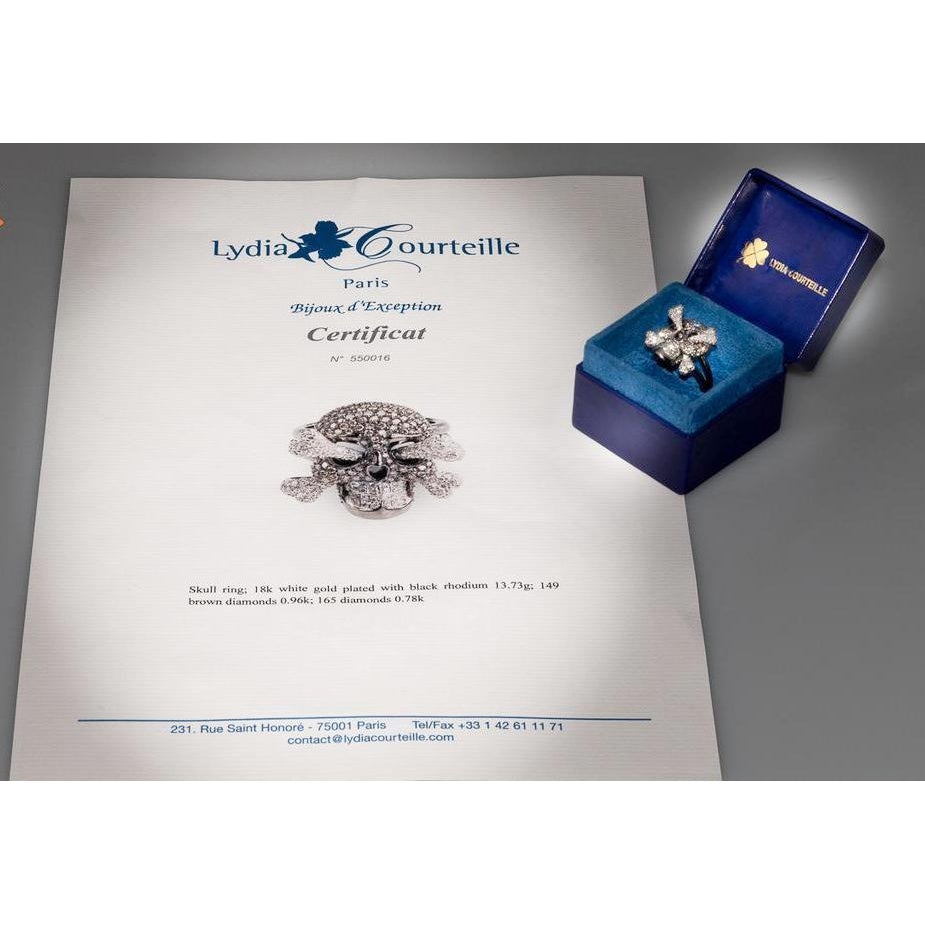 Lydia Courteille Diamonds Skull Ring