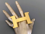 Hermes [67] Huge Brushed Gold/Or Brosse Belt Buckle Constance 42 MM, New in Pochette and White Box!