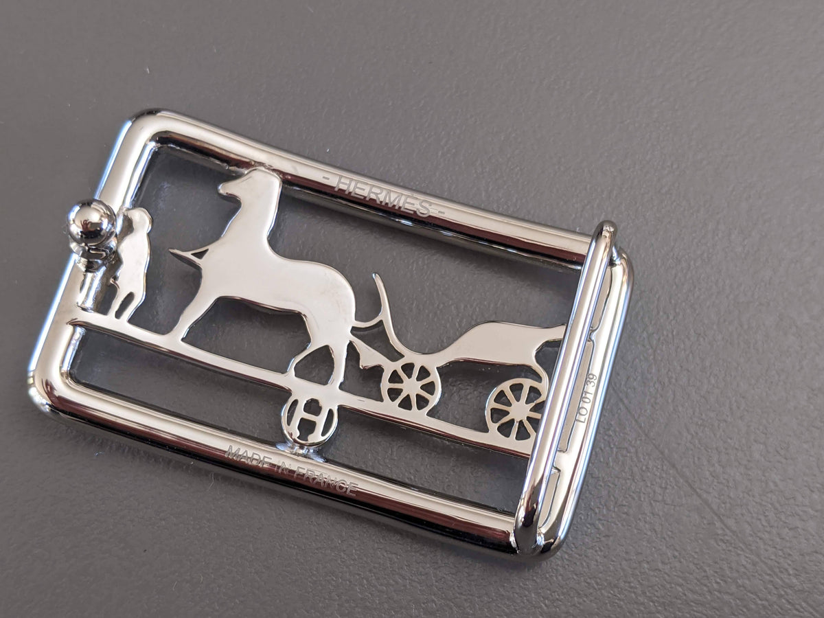 Hermes Shiny Silver/Palladium Caleche Buckle 24 mm RARE, New! - poupishop