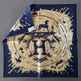 Hermes Bleu Noir/Bronze "Peinture Fraiche" Gavroche Twll Silk 45 cm BNWTIB!