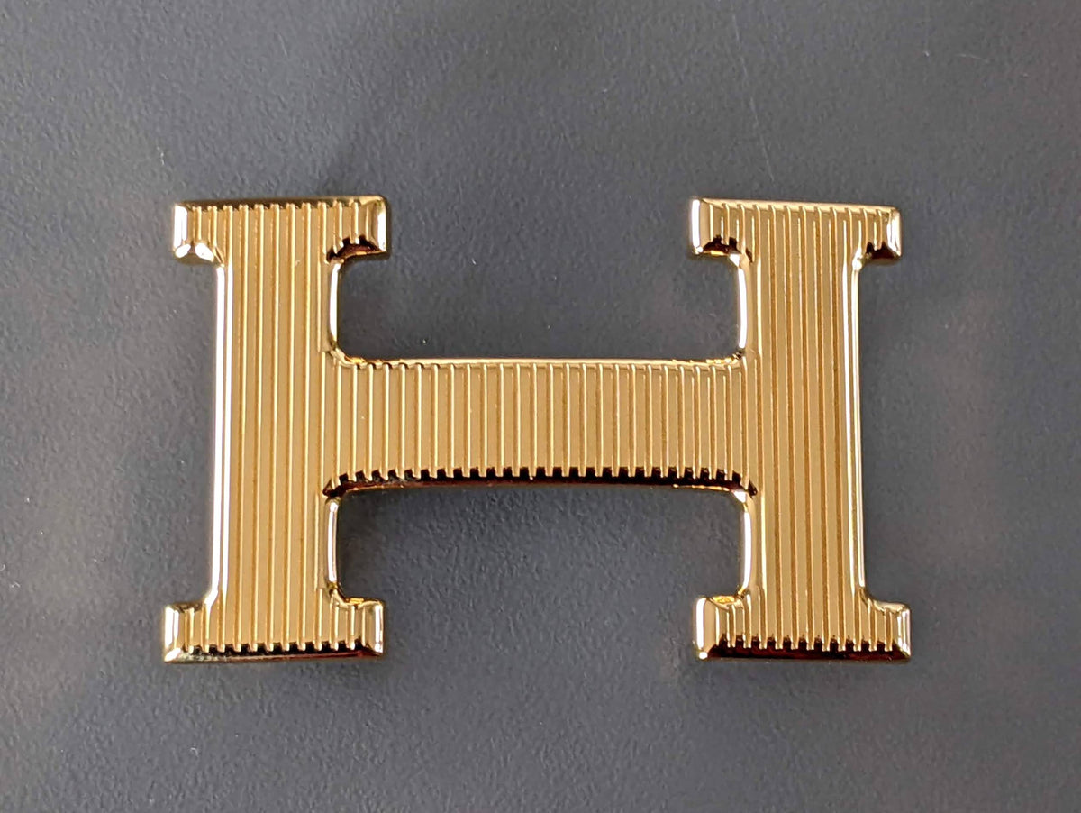 Hermes Plated Gold Calandre STRIEE Buckle H 32 mm New!