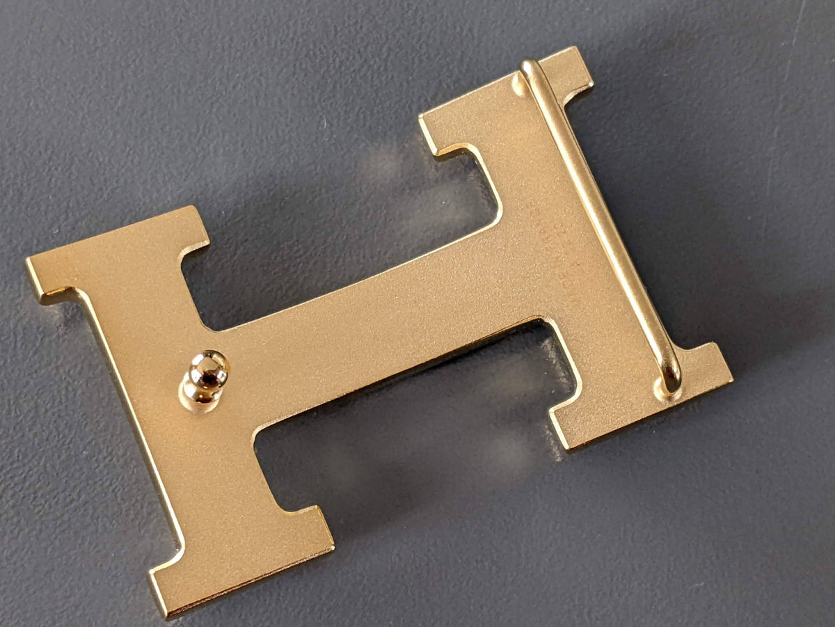 Hermes Plated Gold Calandre STRIEE Buckle H 32 mm New!