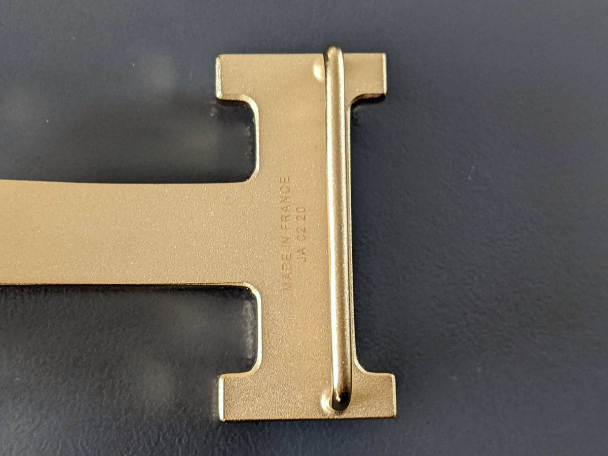 Hermes Plated Gold Calandre STRIEE Buckle H 32 mm New!