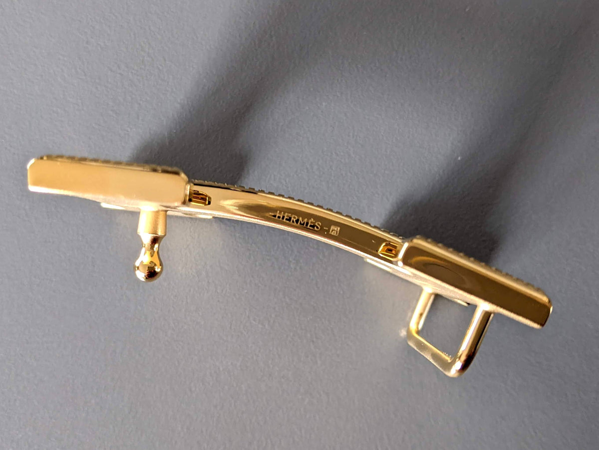 Hermes Plated Gold Calandre STRIEE Buckle H 32 mm New!
