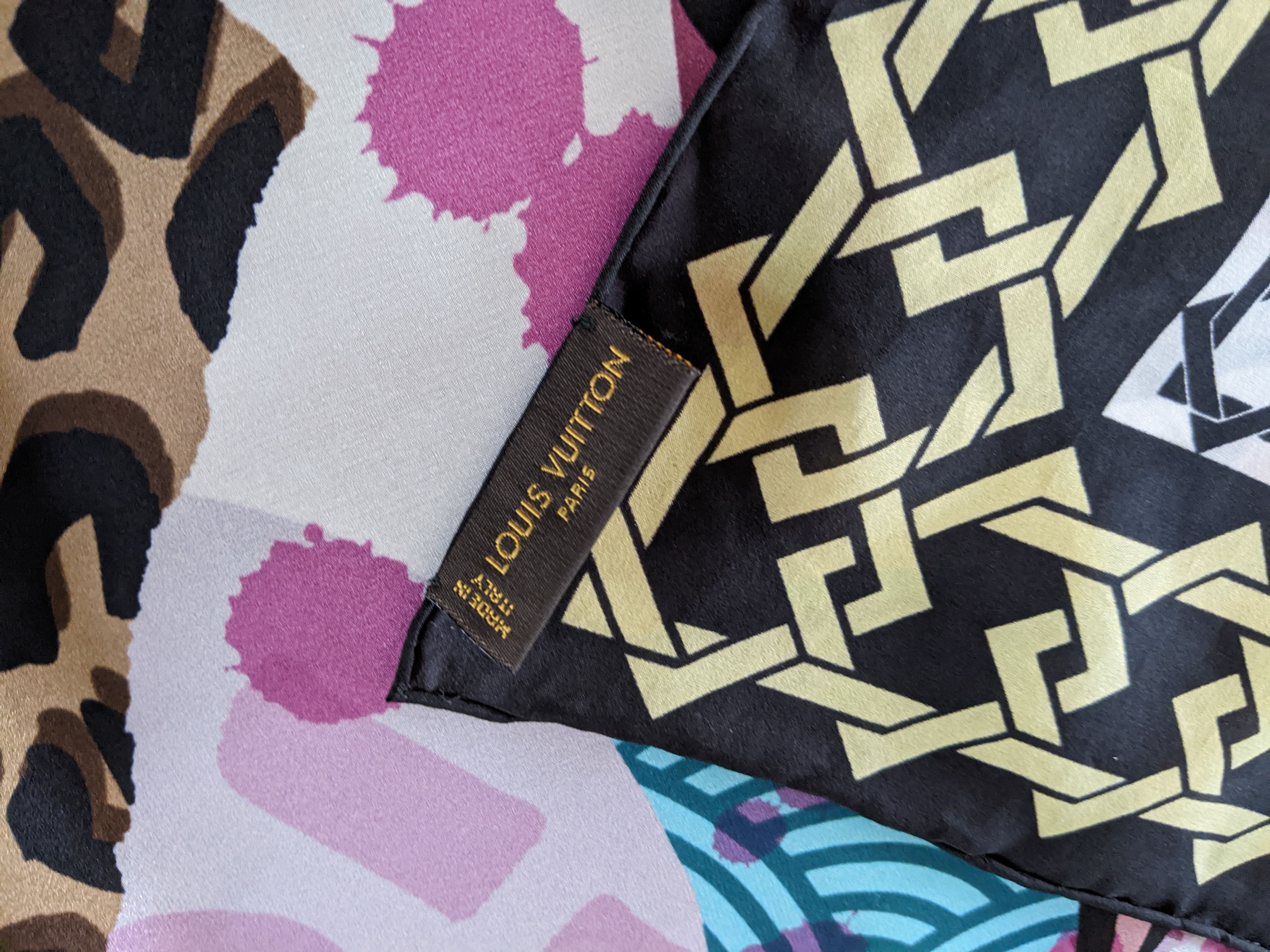 Louis Vuitton & Aiko Limited Artist Scarf Silk Shawl 140