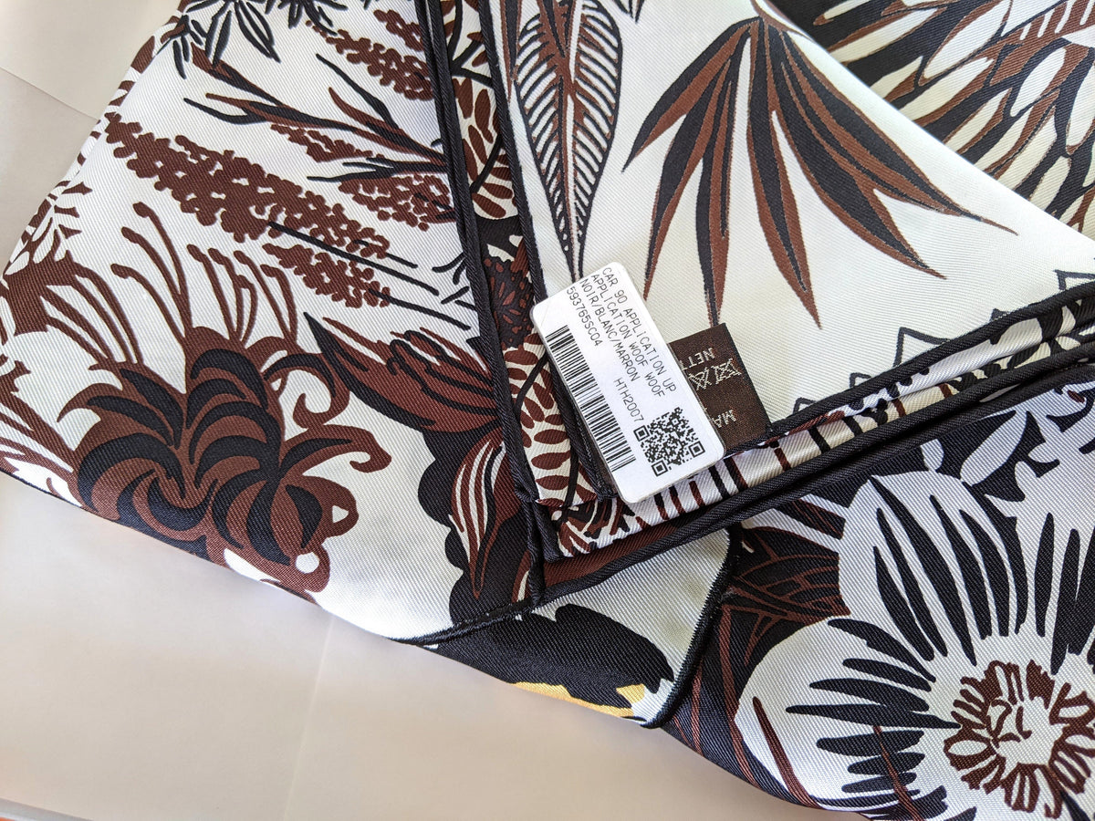 Hermes Embroidered Special Issue "Application Up Woof Woof" on "Zebra Mountain" by Alice Shirley Twill 90cm, BNWTIB!