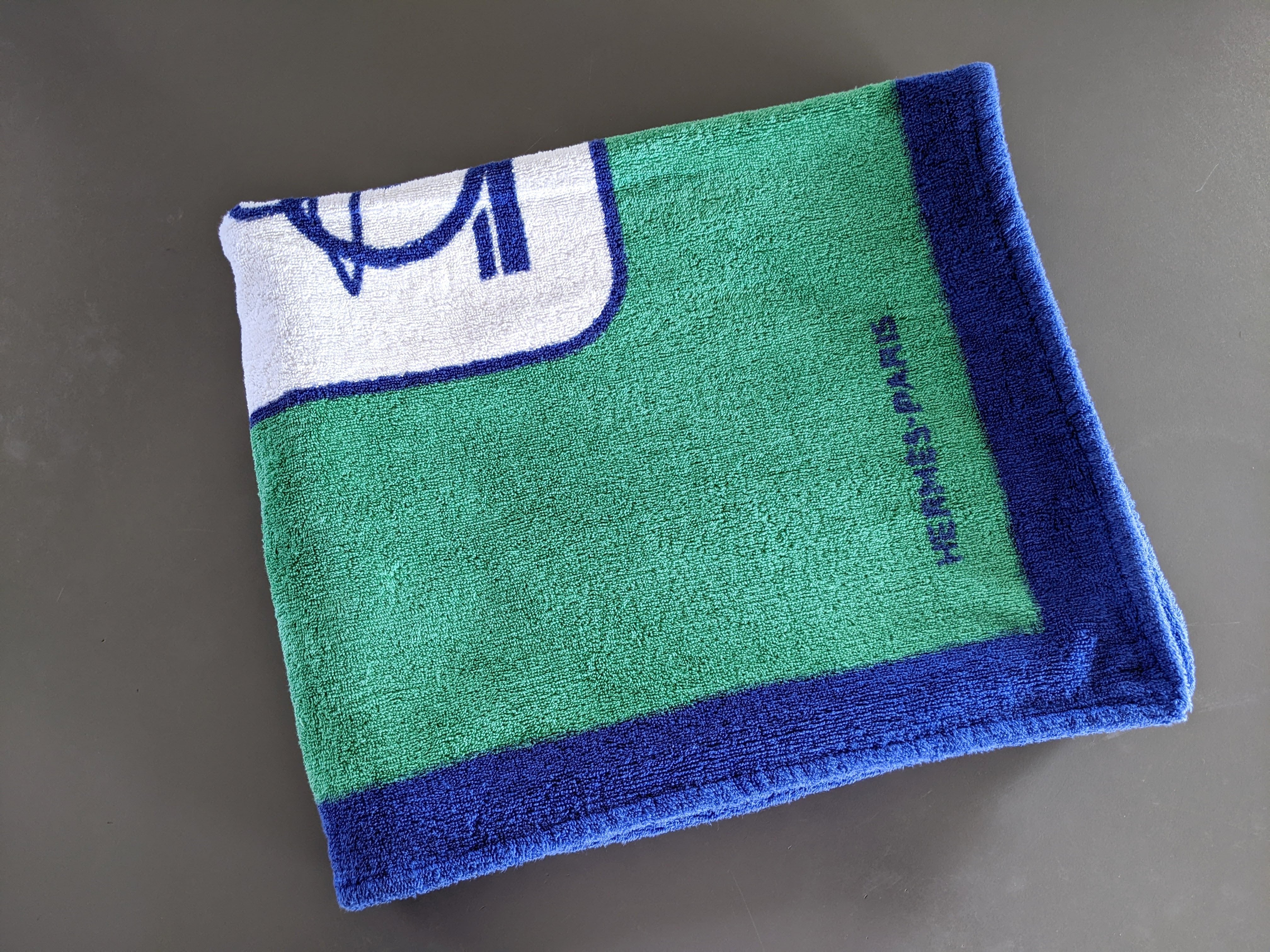Hermes Bleu/Vert/Blanc "Caleche" Terry  Beach Towel 150 x 90 cm