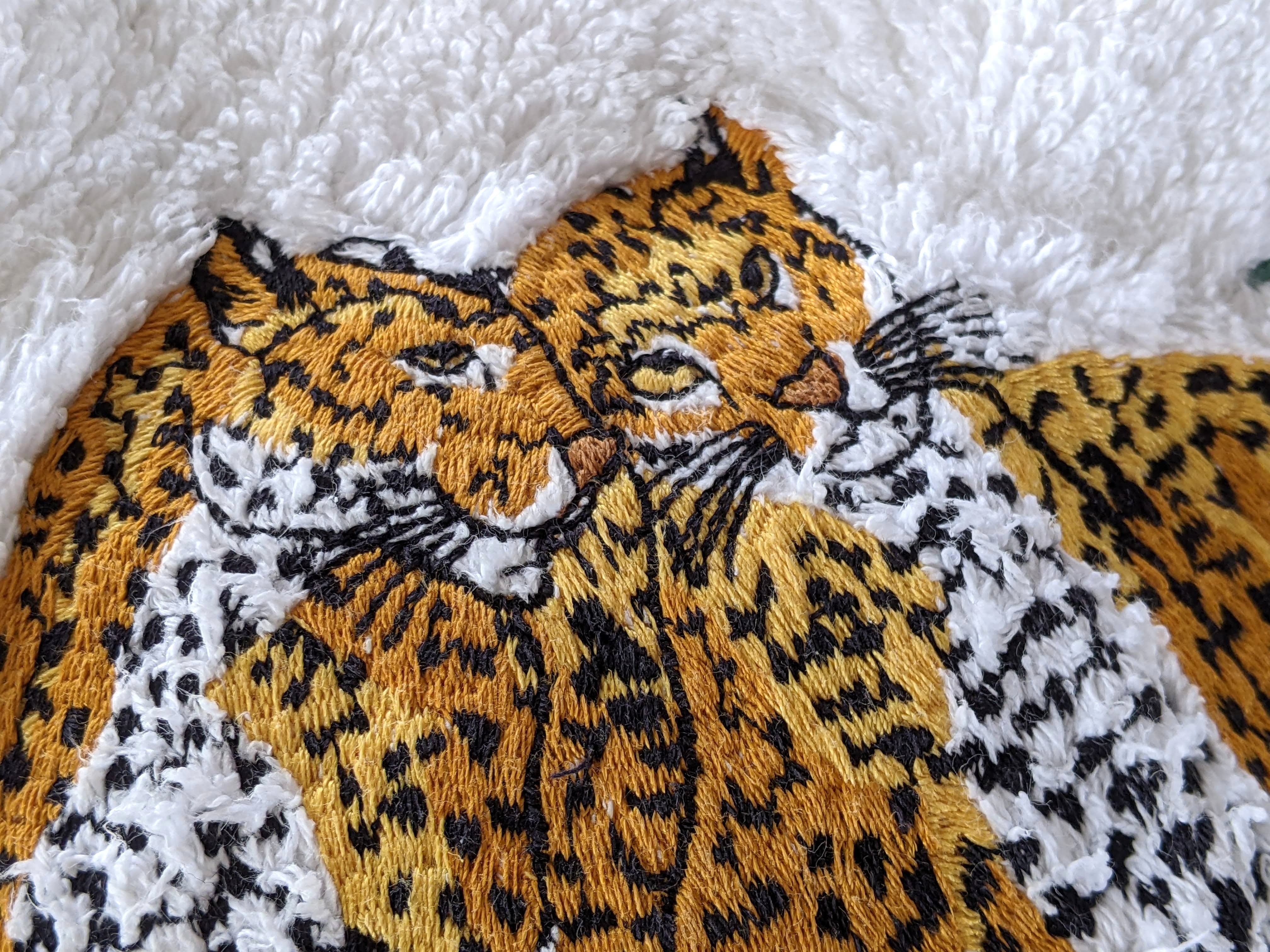 Hermes Vintage Embroidered "Jungle Love" Velcro Terry Beach Skirt with Large Pocket