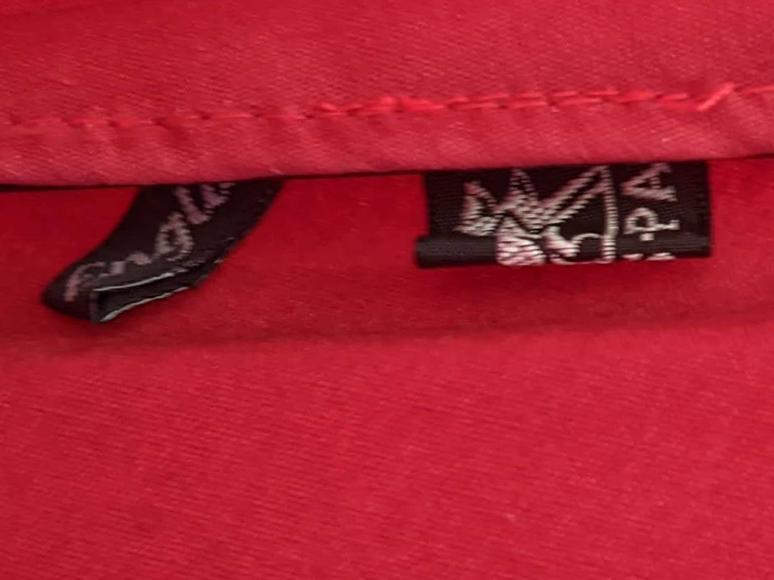 Hermes Rouge Canvas Umbrella with Natural Wood Handle, Made in England