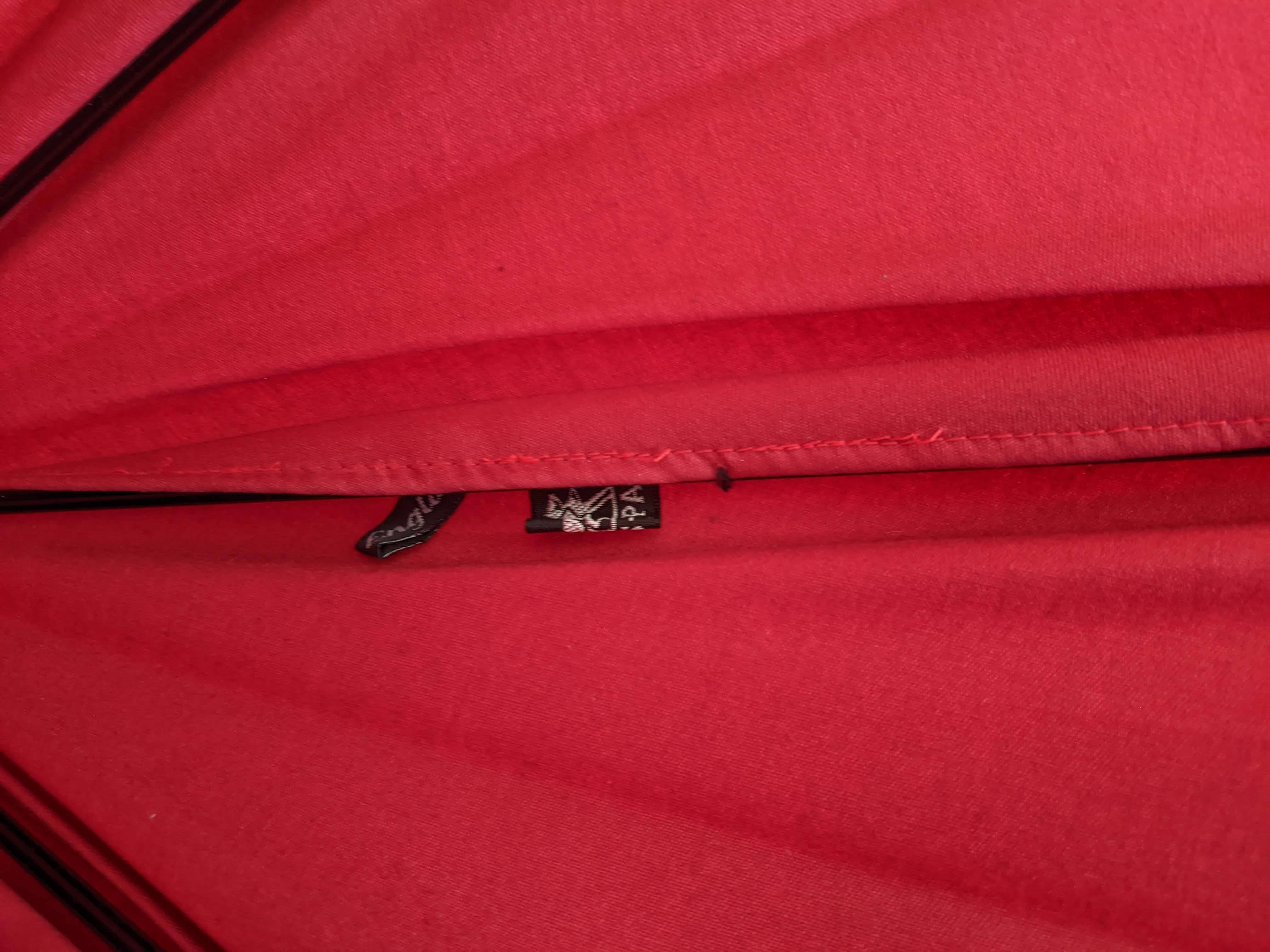 Hermes Rouge Canvas Umbrella with Natural Wood Handle, Made in England