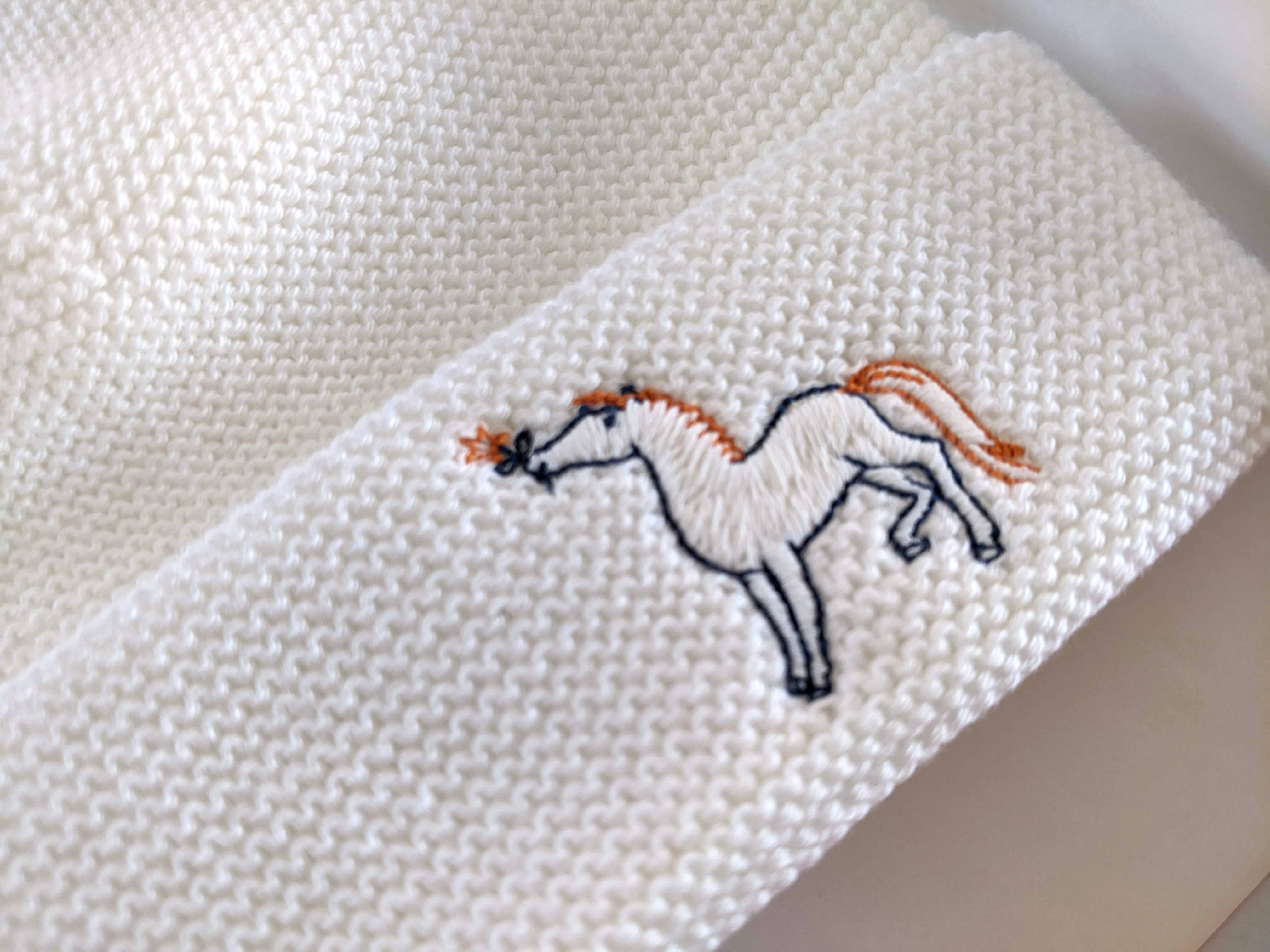 Hermes Blanc Creme "Bonnet Cabriole" by Alice Charbin Baby Hat 3M