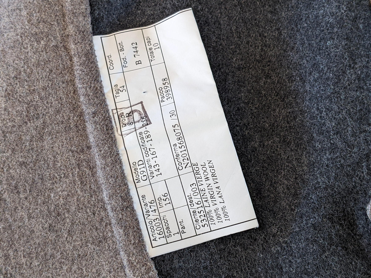 Hermes Mole/Anthracite 100% Virgin Wool Men's Jacket Sz54