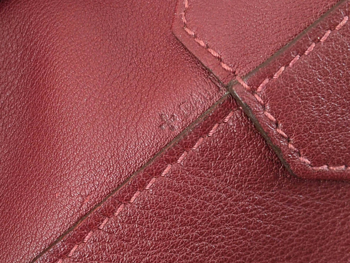 Hermes Sikkim Rouge Veau Bicolore "Sac Cabas Double Sens" Bag 36 cm