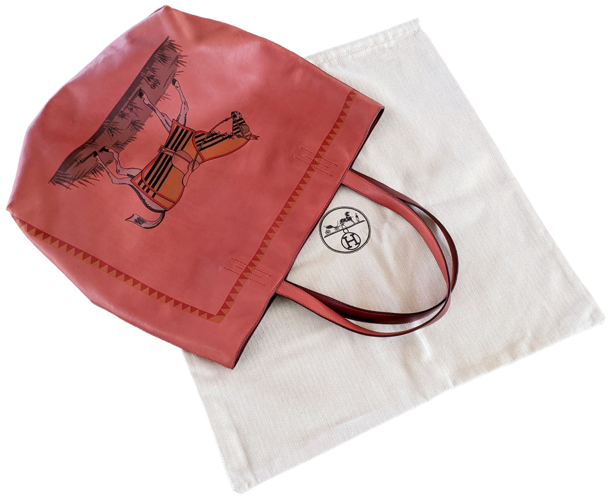 Hermes Sikkim Rouge Veau Bicolore "Sac Cabas Double Sens" Bag 36 cm