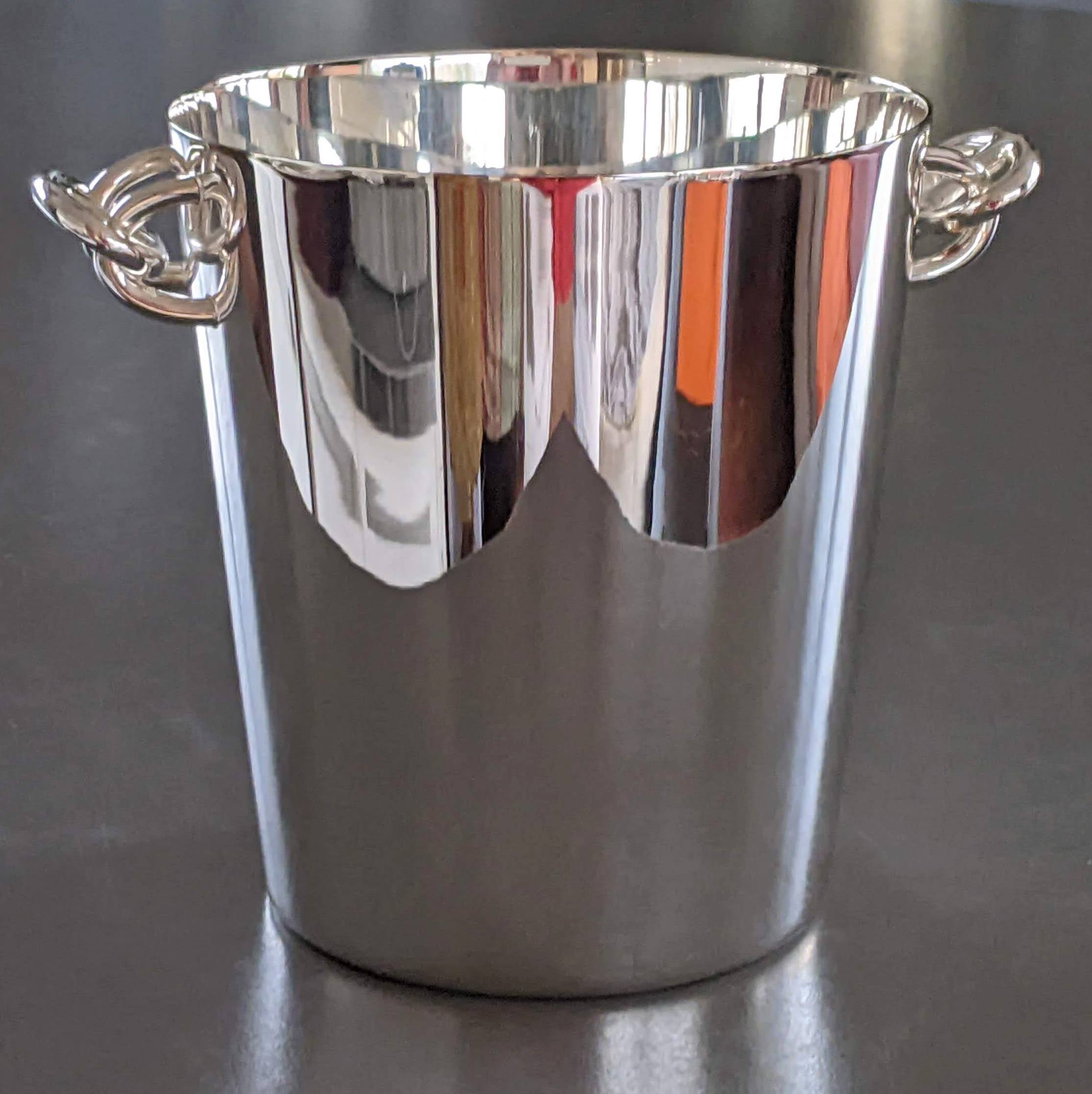Hermes Silver Plated "Chaine d'Ancre" Ice Bucket, Pristine Condition!