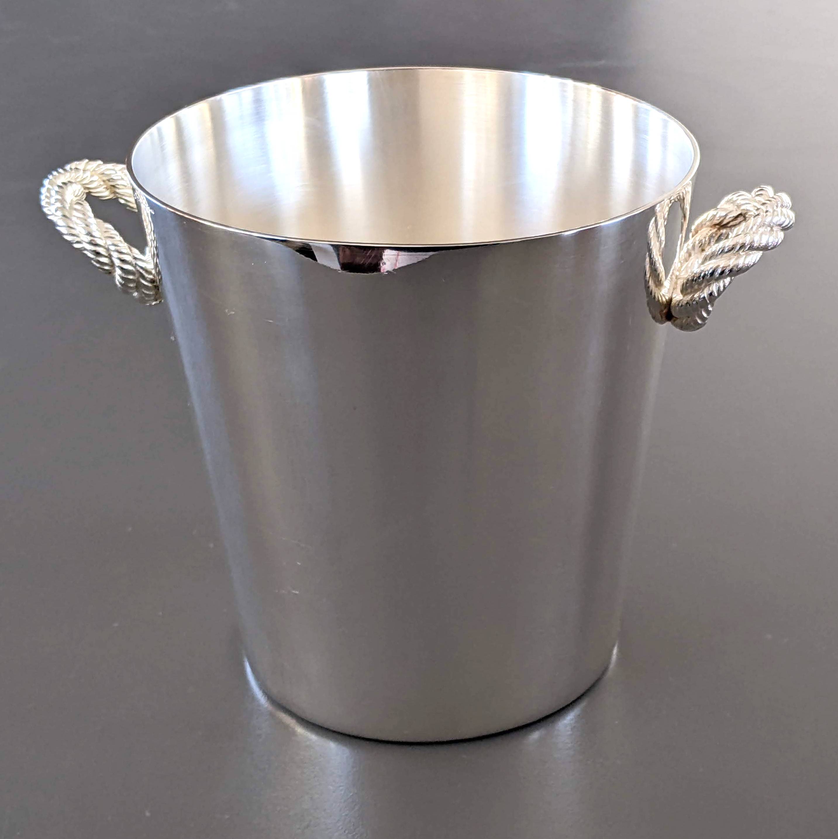 Hermes Silver Plated "Noeud Marin" Ice Bucket, Superb!
