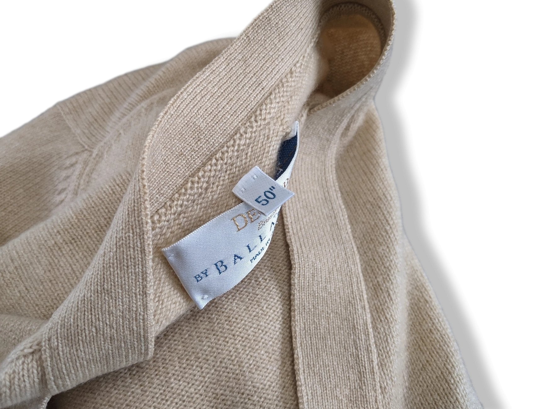 Ballantyne Men's Beige Clair 100% Cashmere Made in Scotland V-Neck Cardigan Sweater Sz 50, Pur luxe! - poupishop