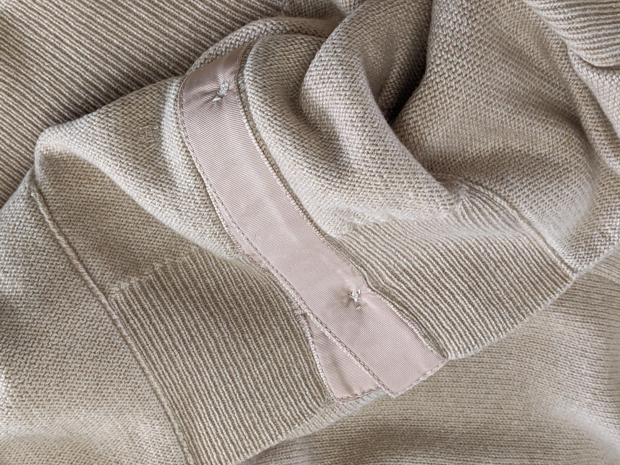 Ballantyne Men's Beige Clair 100% Cashmere Made in Scotland V-Neck Cardigan Sweater Sz 50, Pur luxe! - poupishop