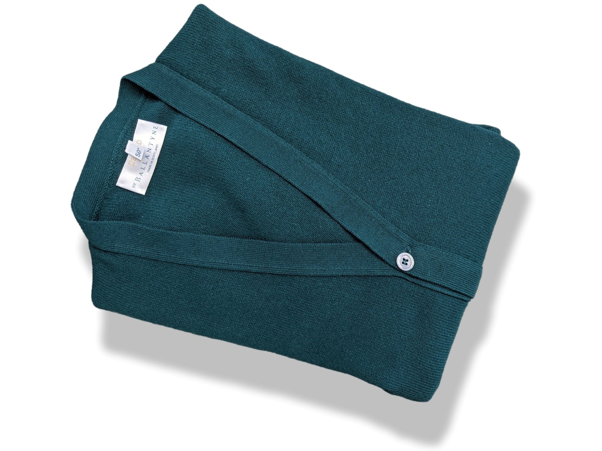 Ballantyne Men's Green 100% Cashmere Made in Scotland V-Neck Cardigan Sz 50, Pur luxe! - poupishop