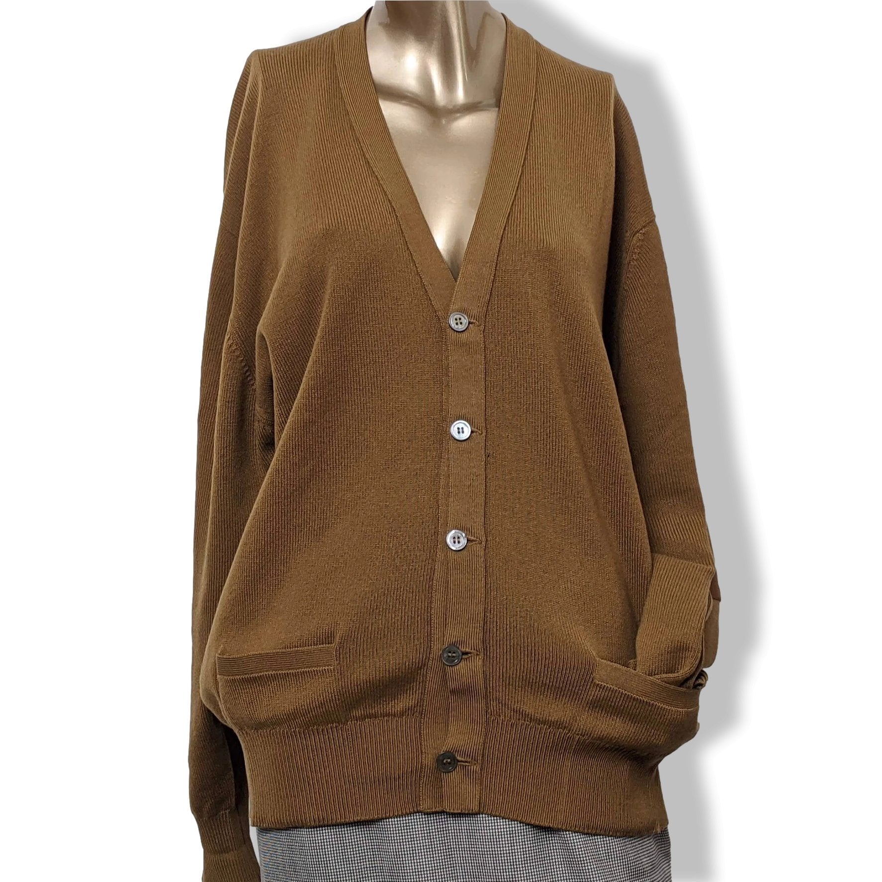 Ballantyne Men's Nuts 100% Cashmere Made in Scotland V-Neck Cardigan Sz 50, Pur luxe! - poupishop