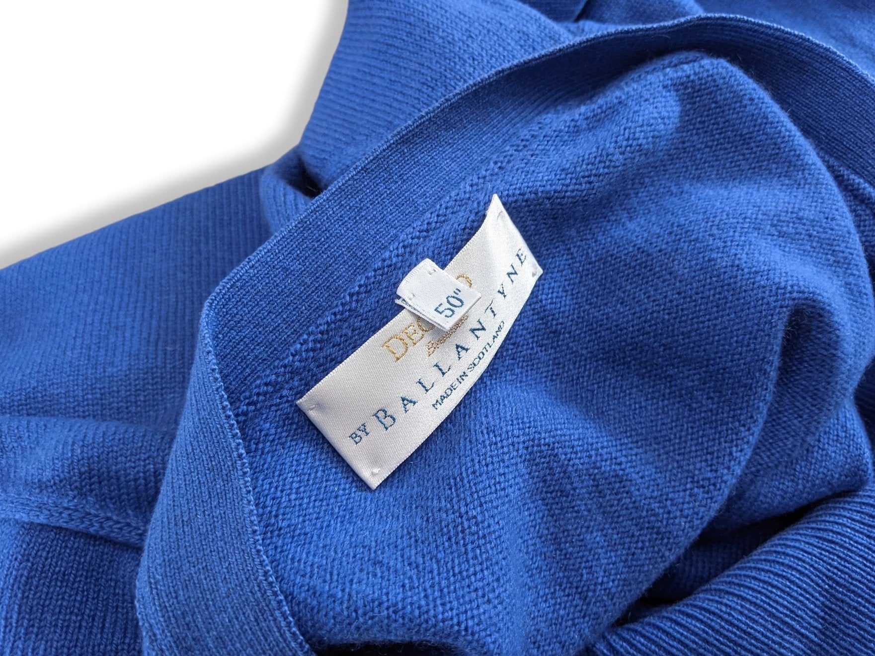 Ballantyne Men's Vibrant Blue 100% Cashmere Made in Scotland V-Neck Cardigan Sweater Sz 50, Pur luxe! - poupishop
