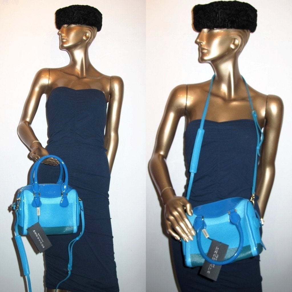 Burberry 2015 Blue Hand Painted Mini Bee Bag TPM, New! - poupishop