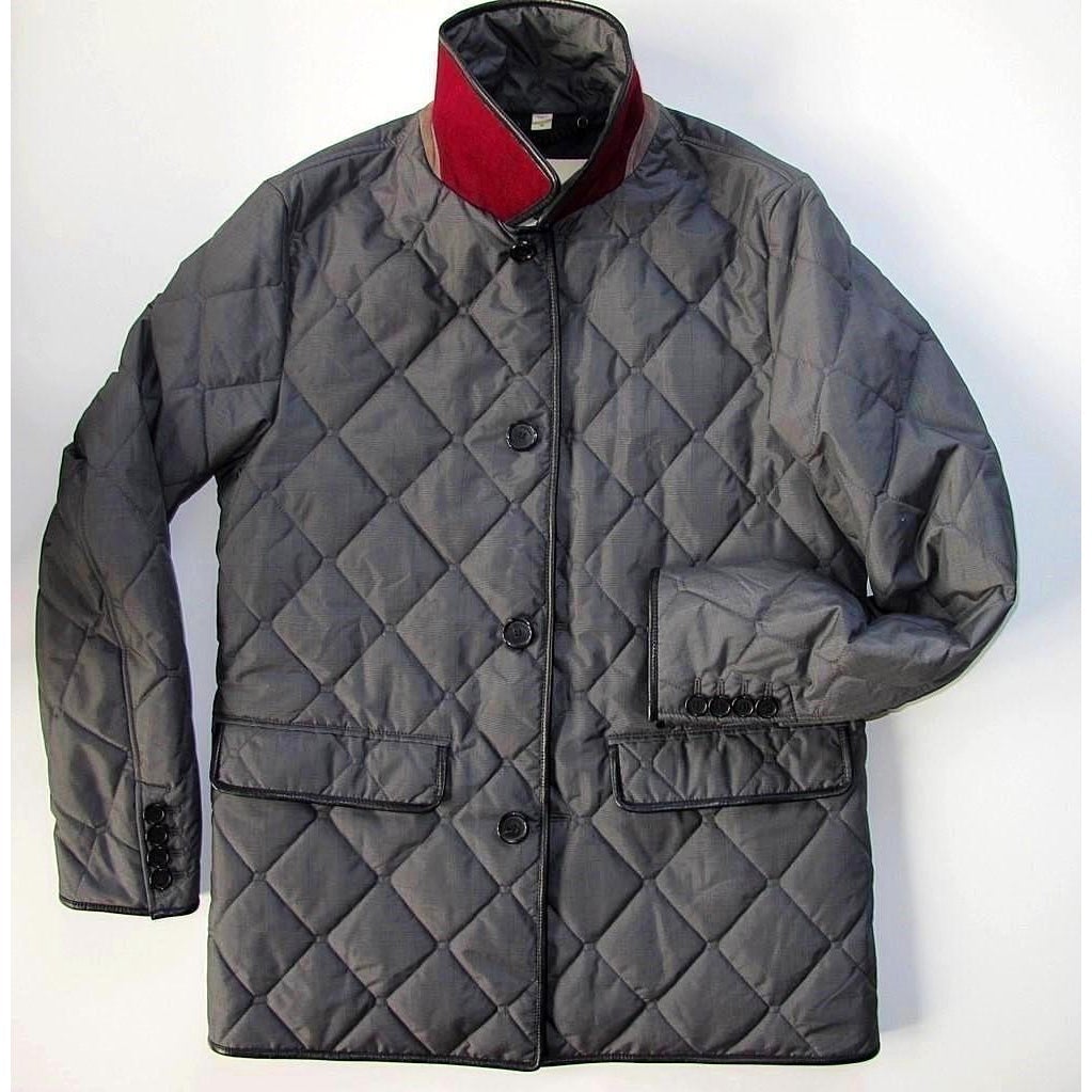Burberry Men Leather & Quilted Jacket Prince de Galle Bnew, Sz48, NWT - poupishop