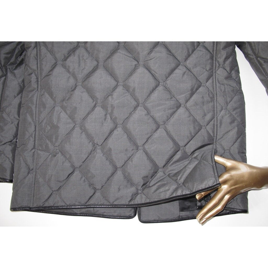 Burberry Men Leather & Quilted Jacket Prince de Galle Bnew, Sz48, NWT - poupishop