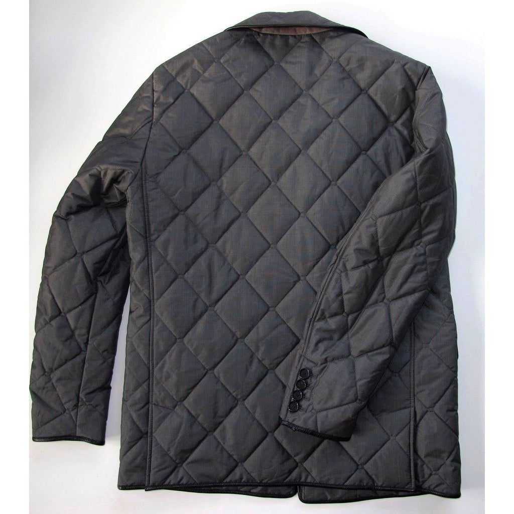 Burberry Men Leather & Quilted Jacket Prince de Galle Bnew, Sz48, NWT - poupishop